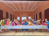 a picture of a painting of the last supper of jesus