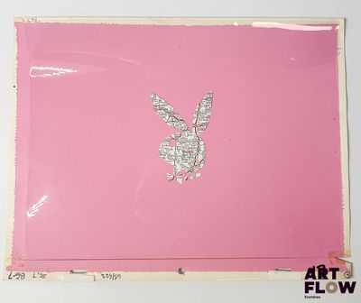 D'après Playboy Collage sur cellulo et papier monochrome ros…