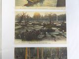 three pictures of people in a boat on the water