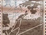 un vieux timbre-poste sur lequel figure une carte de l'Espagne