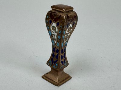 Sceau à cacheter en bronze façon cloisonné à décor émaillé t… - Photo 1