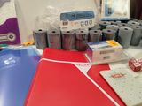 many different types of paper on the table