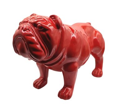 statue d'un chien rouge sur fond blanc