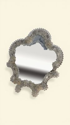MURANO - ITALIE Miroir d'applique ou à poser à bords chantou…