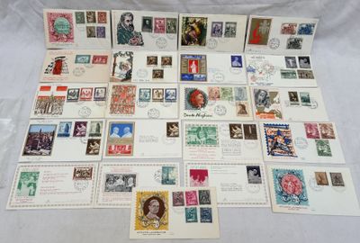 many different types of stamps on this sheet of paper