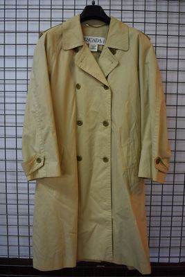 ESCADA Trench en coton beige à boutons croisés et épaulettes