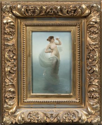 une image représentant un tableau où l'on voit une femme dans un bateau
