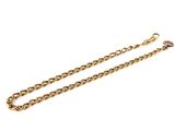 a close up of a gold chain on a white background