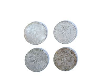 4 pièces ARGENT (720/1000) de 25 PESOS Jeux Olympiques de Me…