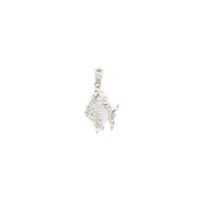 une image représentant un pendentif composé d'un diamant et d'une topaze blanche, sur fond blanc