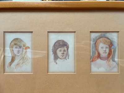 Ecole moderne Portraits de femmes Suite de six œuvres aquare…