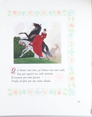 une image représentant un livre sur lequel figure une femme à cheval
