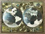 a picture of a map of the world on display