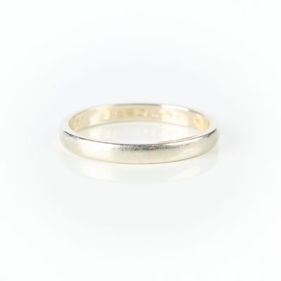 Alliance en or gris. Gravée. TDD 53-54. - Photo 1