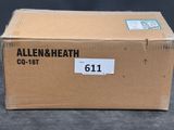 an open box with a sticker on it sitting on a table