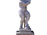 a statue of a boy holding a flower in his hand