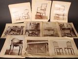an old photo of a bunch of chairs and a table