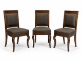 set of four chairs with upholstered back and upholstered seat