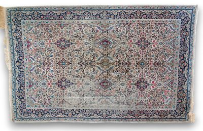 an antique persian rug with a medallion design on a white background