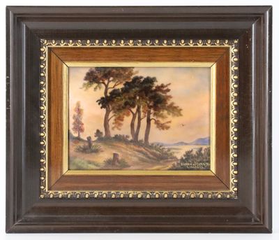an image of a painting of a landscape with trees in the background