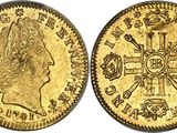 an image of a gold sovereign coin with a cross on it