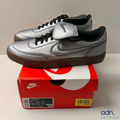 brand new nike classic corte low metallic silver / black size 9 5
