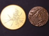une pièce d'or avec l'image d'une femme dessus