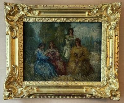 a picture of a painting on the wall of a room