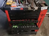 a workbench with a lot of tools in it