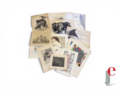 a pile of old postcards on a white surface
