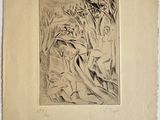 une image représentant un dessin d'un homme et d'une femme dans une forêt