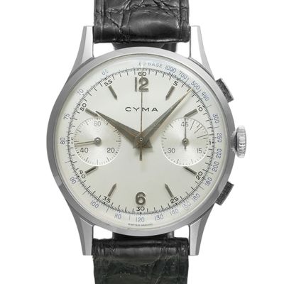 CYMA — Montre chronographe ronde, Cal. Valjoux 22, années 19…