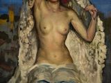 une image représentant un tableau d'une femme portant un voile sur la tête