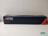 a box with a black and red logo sitting on top of a table