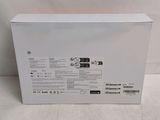 the back of a white box with a black and white label on it