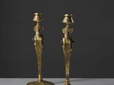 paire de chandeliers anciens en laiton