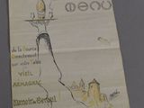 une feuille de papier sur laquelle est dessiné un château