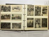 an open book with pictures of people and animals on it
