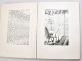 an open book with a drawing of a dog and a cat
