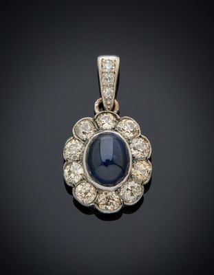 a sapphire and diamond pendant
