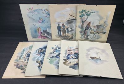 six books of children ' s books with pictures of people on them