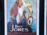 two framed posters of a cowboy riding a horse