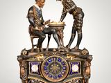a statue of two men playing a game of chess