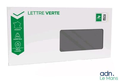 une boîte blanche dotée d'une fenêtre sur laquelle figure un logo vert