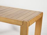 a wooden table with a wooden top on a white background