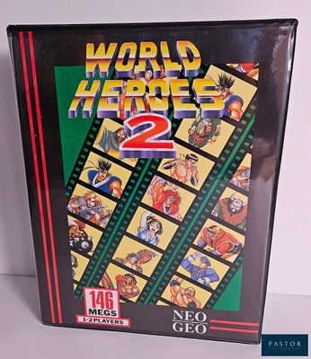 the front cover of a video game box with the title world heroes 2 on it