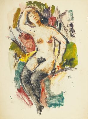 l'image d'un tableau représentant une femme nue assise sur une chaise