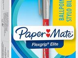 paper mate flexgrip elite ballpoint pen, medium point, red, pack of 12
