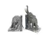 deux serre-livres ornés d'éléphants sur fond blanc