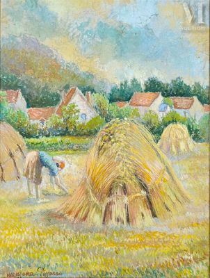 an image of a painting of a person working in a field